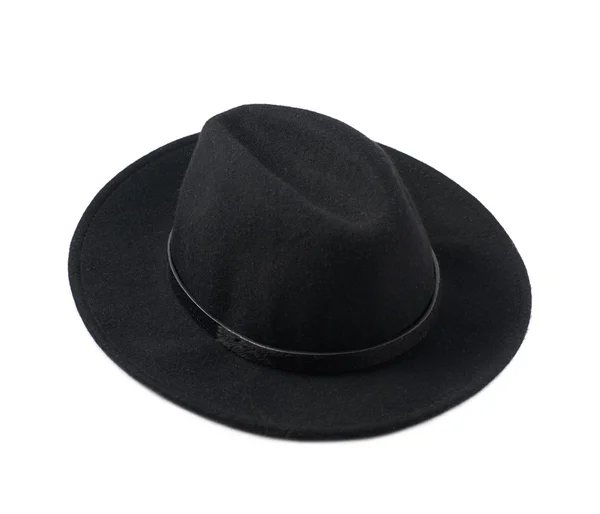 Black homburg hat isolated — Stock Photo, Image