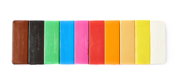 Sticks of colorful plasticine isolated — Stock Photo, Image