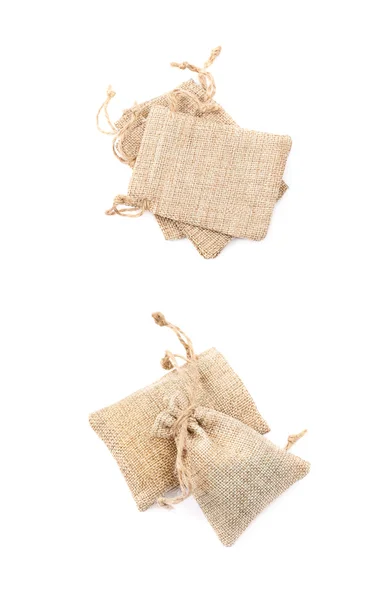 Tiny sackcloth bag isolated — Stock Photo, Image