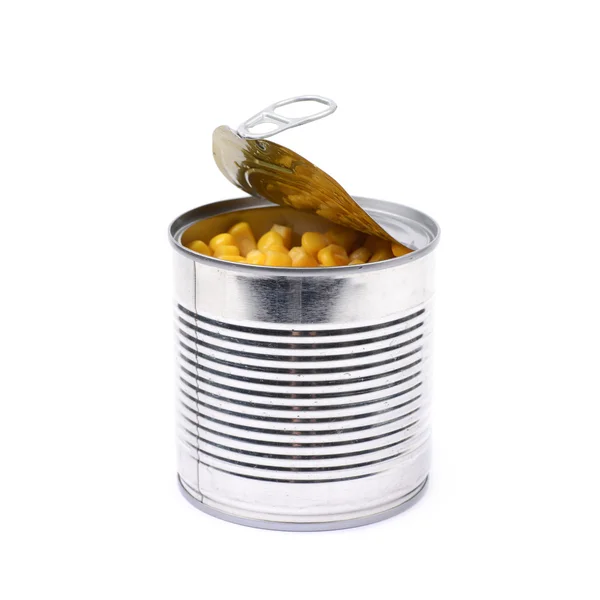 Canned corn in a tincan isolated