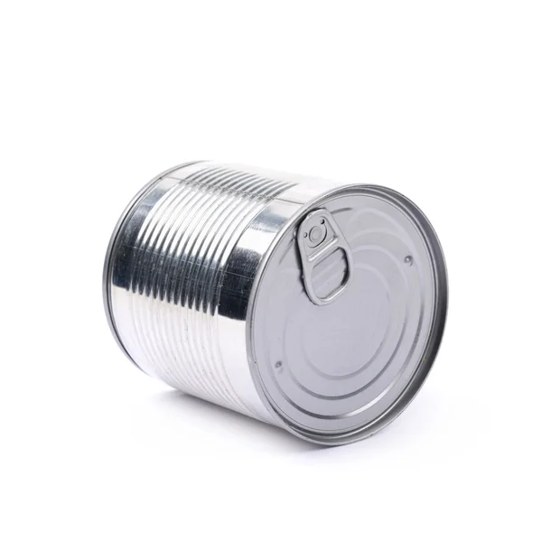 Metal tin can isolated — Stock Photo, Image