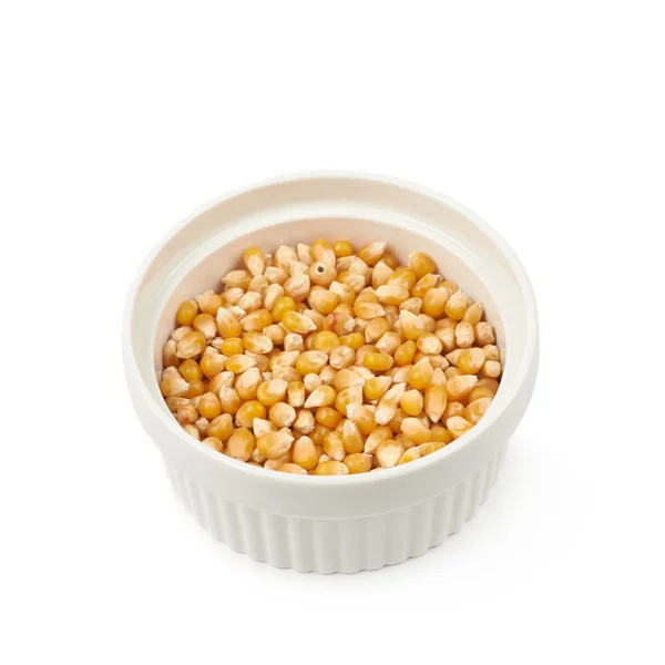 White ramekin filled with corn kernels — Stock Photo, Image