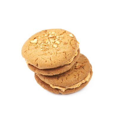 Fıstık ezmesi ev yapımı kurabiye izole