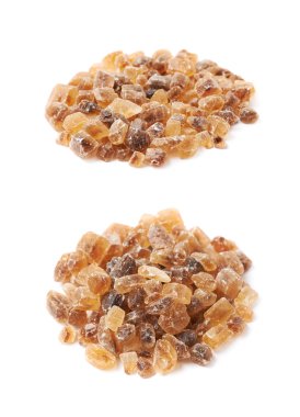 Kahverengi taş şeker kristalleri yığını