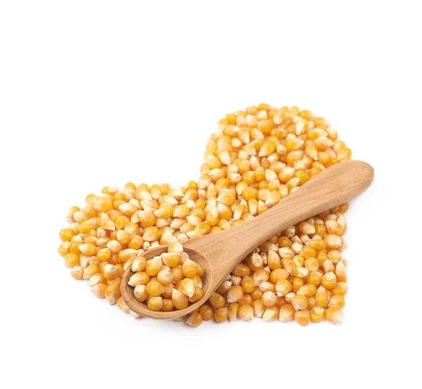 Heart shape made of corn kernels — Stock Photo, Image