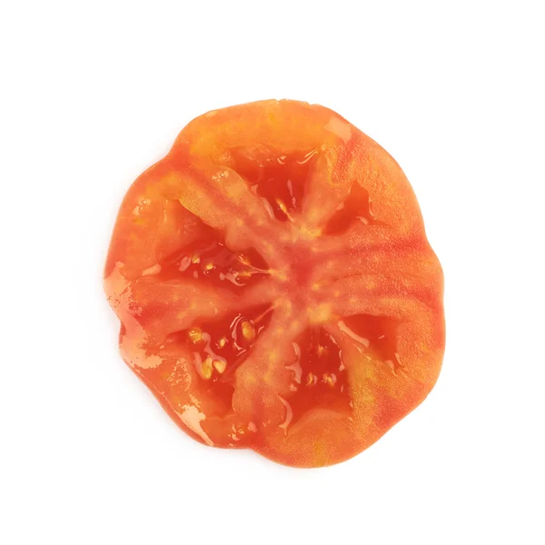 Tomate de boeuf rouge mûre isolée — Photo