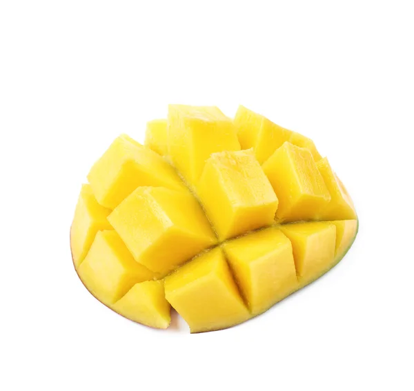 Sliced and cut mango fruit isolated — Stock Photo, Image
