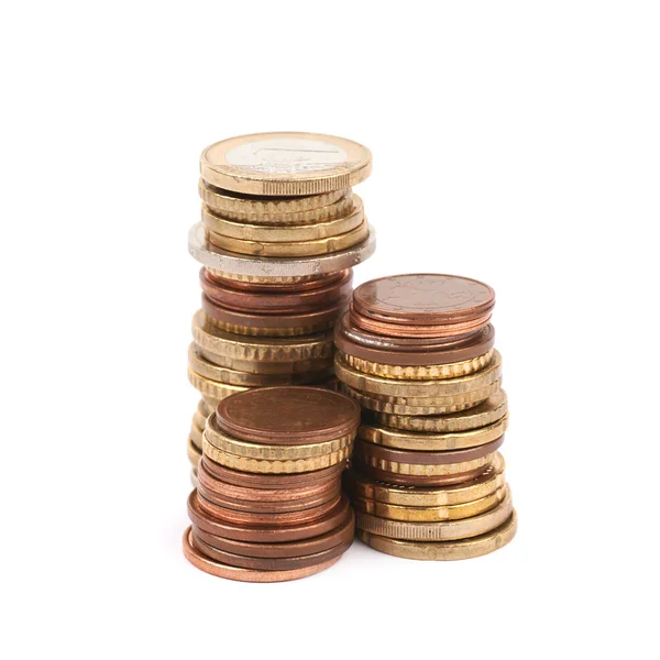 Multiple euro coins isolated — Stock Photo, Image