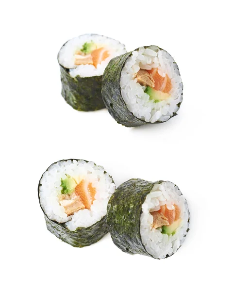 Aljaska hosomaki sushi isolato — Foto Stock