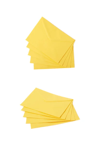 Koperty żółty list na białym tle — Zdjęcie stockowe