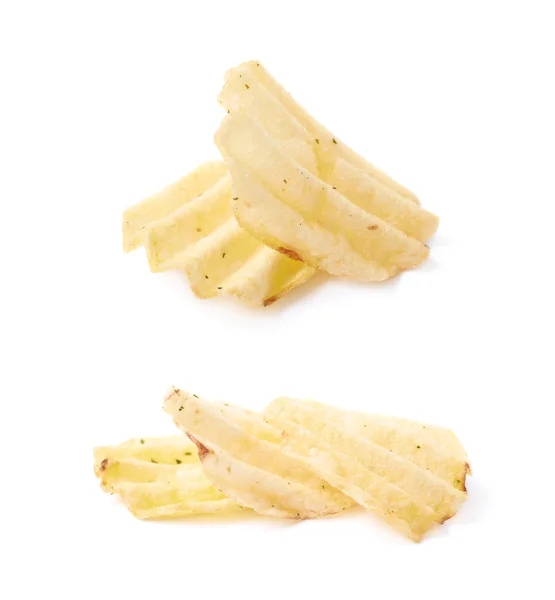 Wenige Kartoffelchips isoliert — Stockfoto