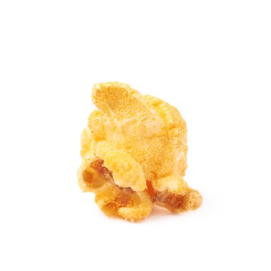 İzole tek patlamış mısır pul