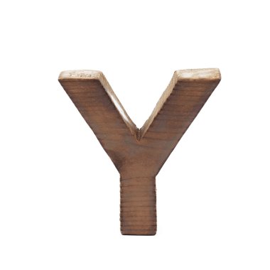 Tek Boyutlanmış ahşap harf izole