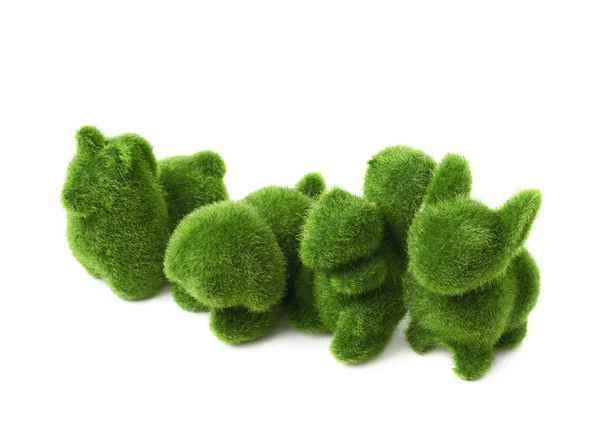 Animaux jouets verts isolés — Photo