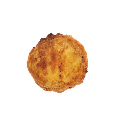 Fırında patates dilimi kompozisyon, izole