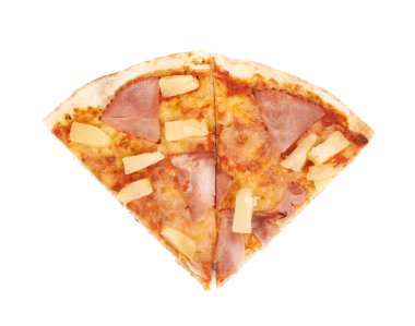 İzole Hawai pizza kompozisyon