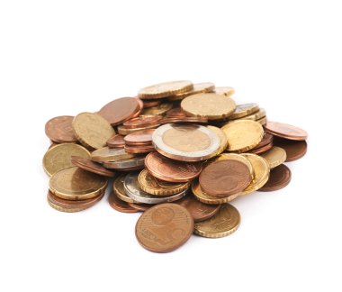 İzole birden fazla euro coins