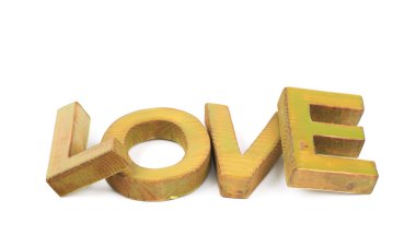 İzole ahşap harflerin kelime yapılmış