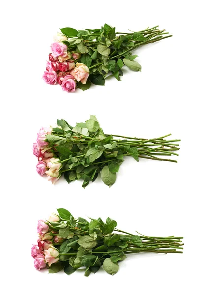 Stapel roze bloemen geïsoleerd — Stockfoto