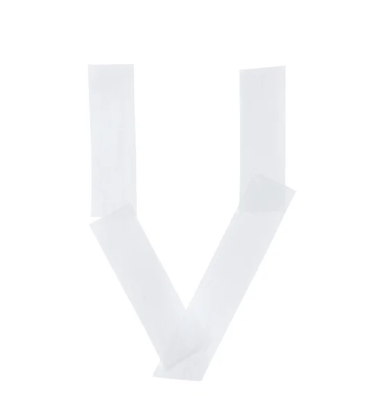 Carta V símbolo feito de fita isolante — Fotografia de Stock