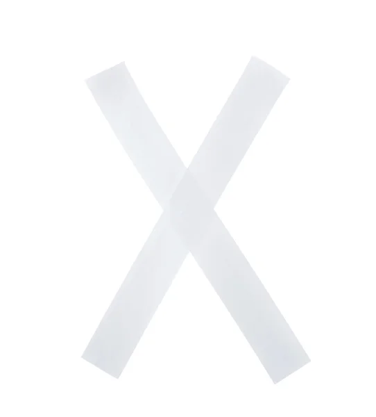Carta X símbolo feito de fita isolante — Fotografia de Stock