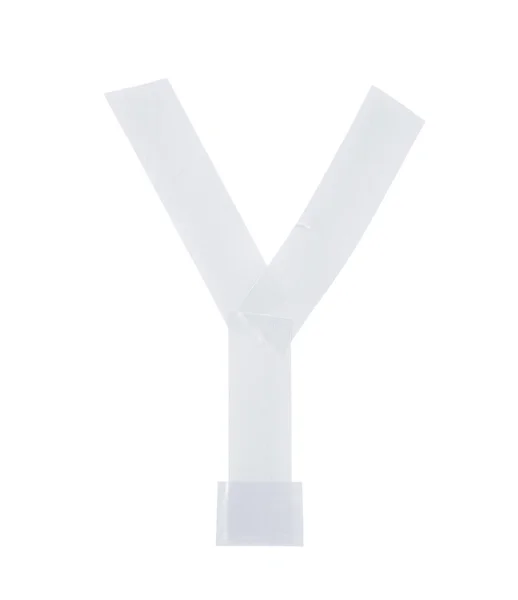 Dopis Y symbol vyrobené izolační páska — Stock fotografie
