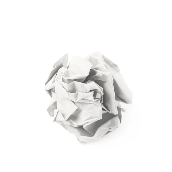 Boule de papier émiettée isolée — Photo