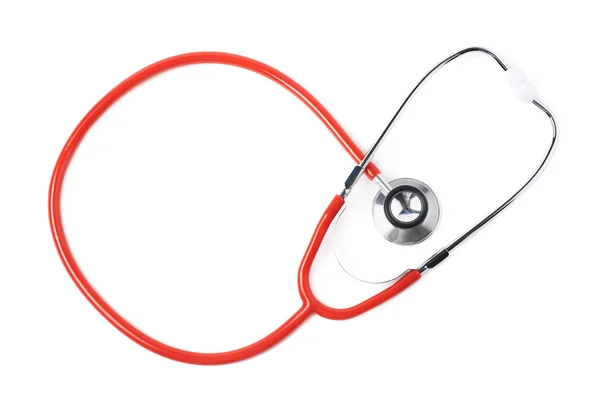 Rode medische stethoscoop geïsoleerd — Stockfoto