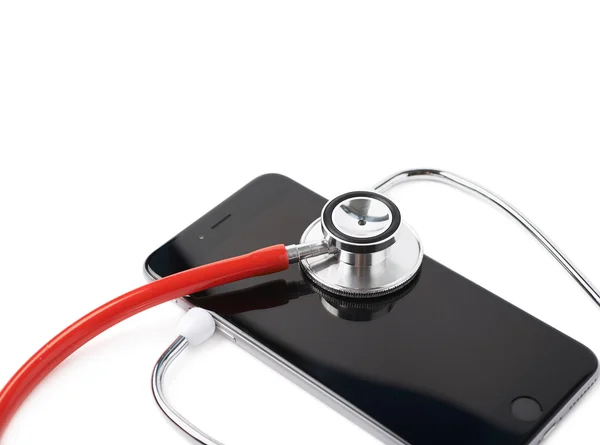 Stetoscopio medico al telefono — Foto Stock