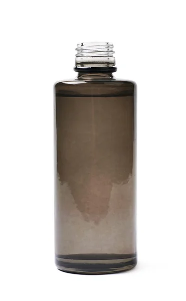 Black glass bottle vial isolated — Stock Photo, Image