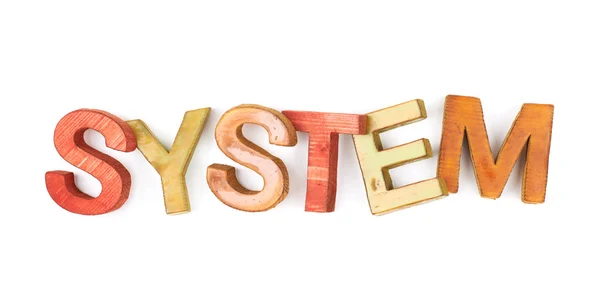 Palavra feita de letras de madeira isoladas — Fotografia de Stock
