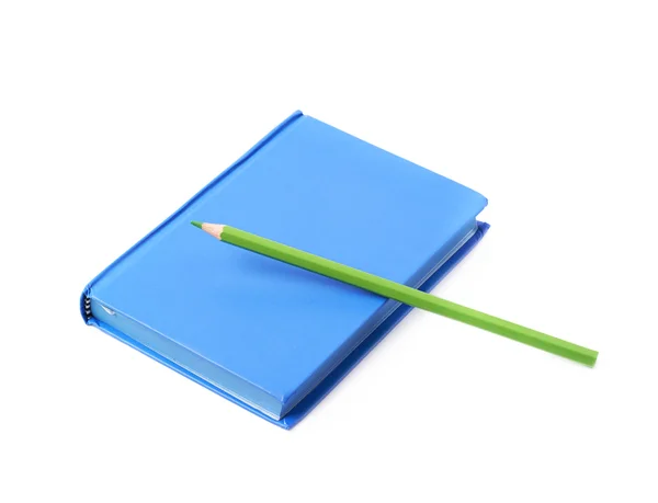 Cuaderno azul aislado — Foto de Stock