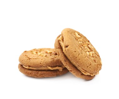 Fıstık ezmesi ev yapımı kurabiye izole