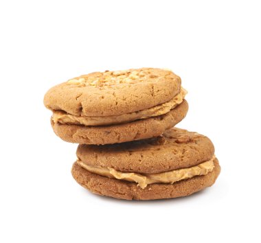 Fıstık ezmesi ev yapımı kurabiye izole