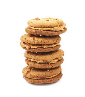 Fıstık ezmesi ev yapımı kurabiye izole