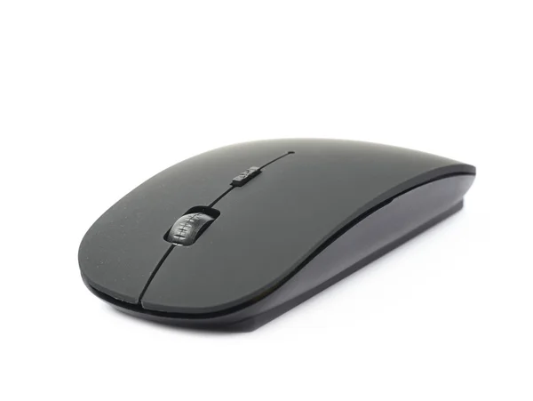 Nero mouse del computer wireless isolato — Foto Stock