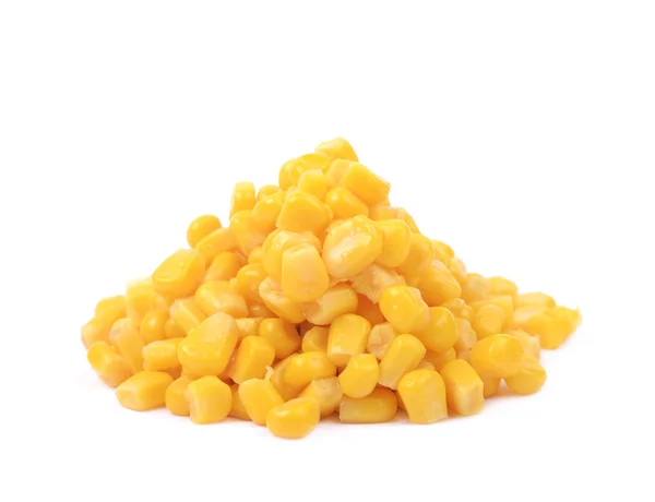 Stapel van een ingeblikte maïs geïsoleerd — Stockfoto