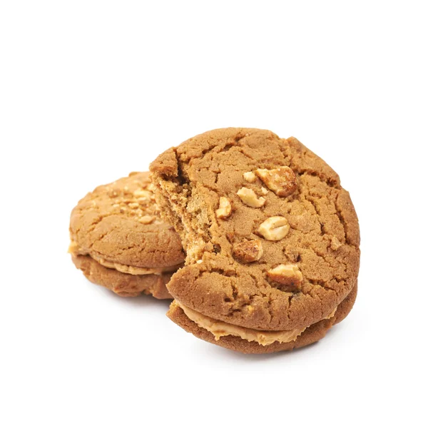 Jordnötssmör hemlagad cookie isolerade — Stockfoto