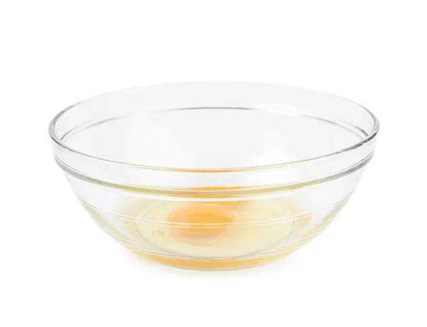 Two cracked eggs in a bowl isolated — Stock Photo, Image