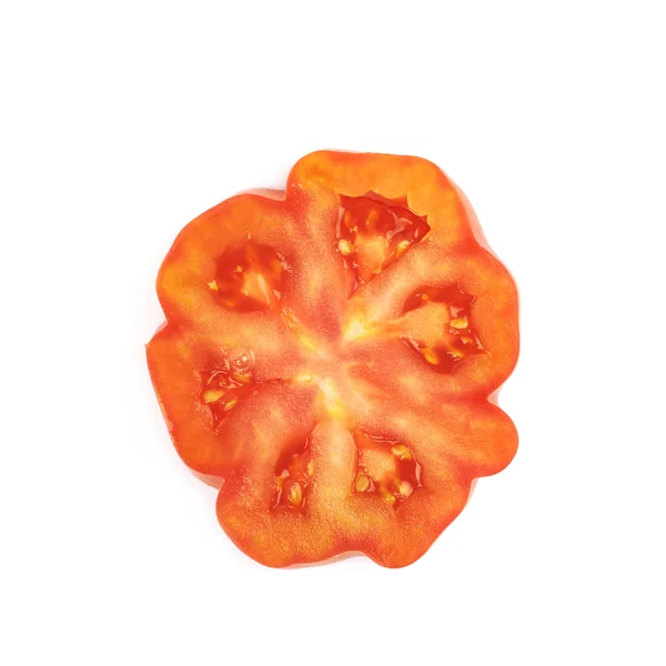 Tomate de boeuf rouge mûre isolée — Photo