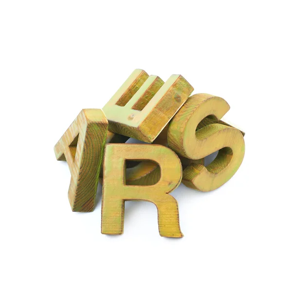 Pile of painted wooden letters — Stock Photo, Image