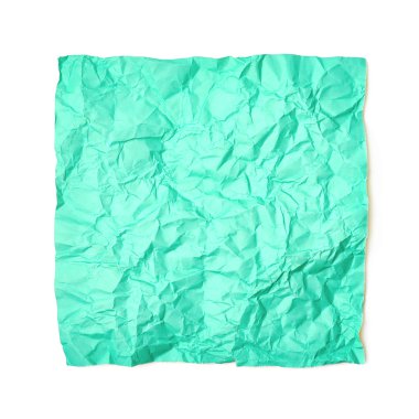 İzole tek buruşuk kağıt levha