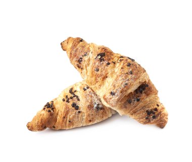 İzole çikolatalı kruvasan hamur işi