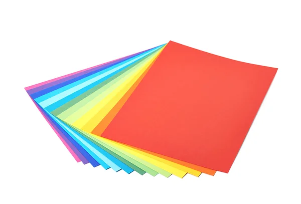 Twisted pile of colorful A4 sheets — Stock Photo, Image