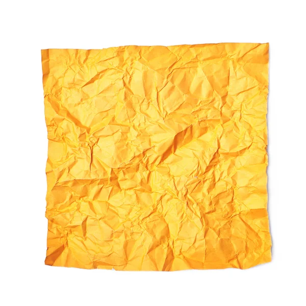 Zmięty papier pojedynczy arkusz na białym tle — Zdjęcie stockowe