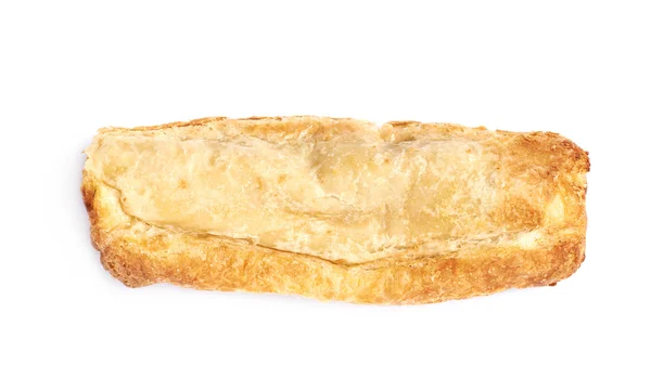 Single sausage pastry bun isolated — Stock Photo, Image