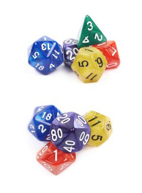 Yüzlü dices izole yığını