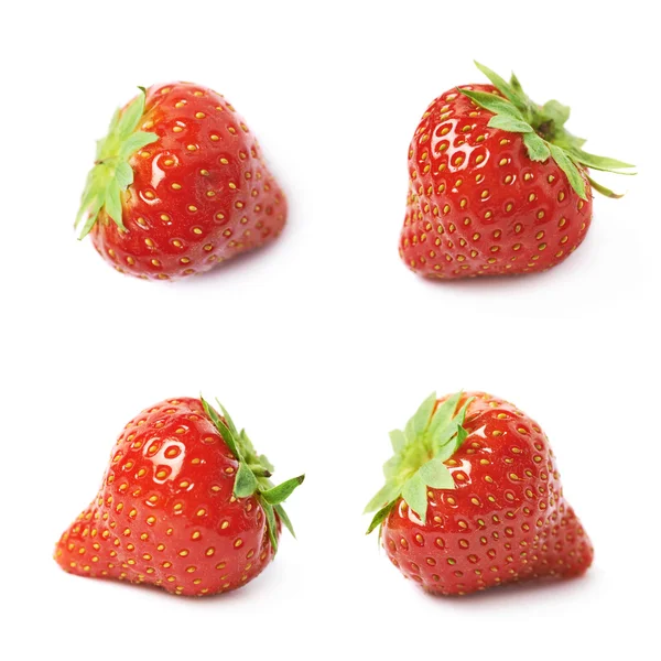 고립 된 단일 익은 빨간 딸기 — 스톡 사진