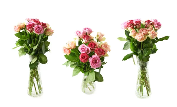 Boeket van roze bloemen geïsoleerd — Stockfoto