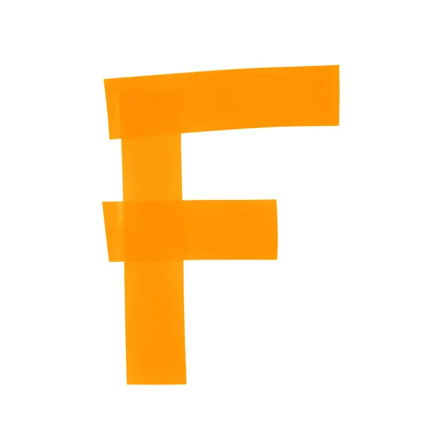 Letra F símbolo hecho de cinta aislante — Foto de Stock